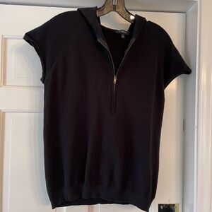 Burberry Black Short Sleeve Hooded Sweater - L